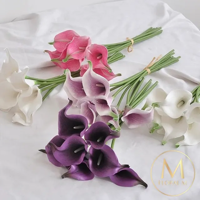 【Floral M】氣質仙女淡紫色海芋仿真花花材5入組(人造花/仿真花/假花/花藝DIY/裝飾花材)