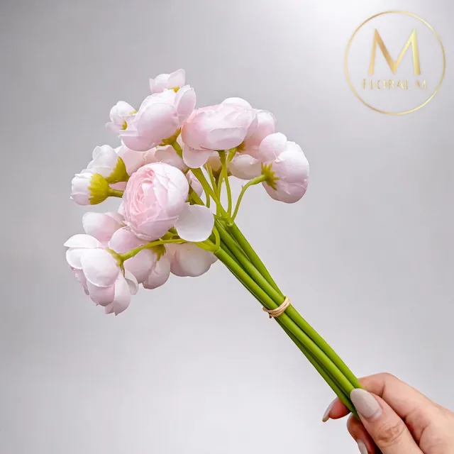 【Floral M】法式浪漫復古茶花清新粉仿真花花材6入組(人造花/仿真花/假花/花藝DIY/裝飾花材)