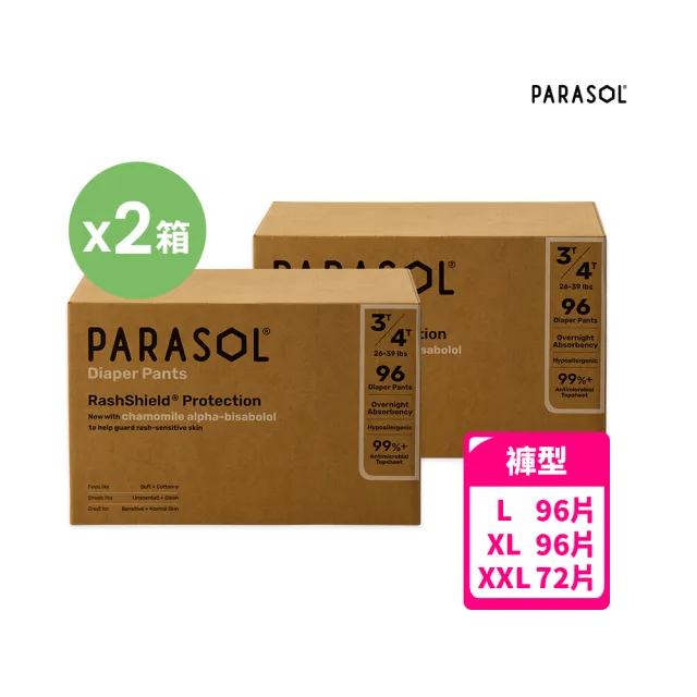 【PARASOL】總代理｜進化版_Clear+Dry 新科技水凝果凍褲 囤貨箱購2箱組 褲型尿布L-XXL(2包/箱)