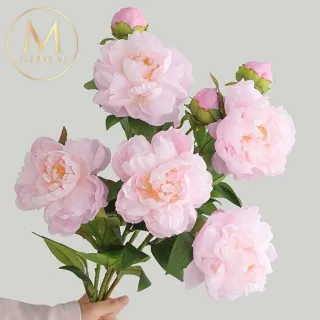 【Floral M】最高級浪漫天使粉公主芍藥仿真花花材1入組(人造花/仿真花/假花/花藝DIY/裝飾花材)