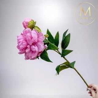 【Floral M】最高級浪漫珊瑚粉公主芍藥仿真花花材1入組(人造花/仿真花/假花/花藝DIY/裝飾花材)