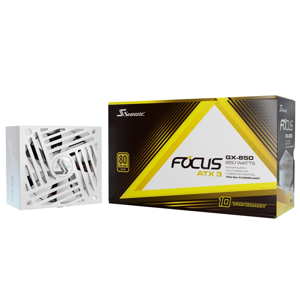 【Seasonic 海韻】ATX3 FOCUS GX-850 金牌/全模 電源供應器 白色(ATX3.1 FOCUS GX850 金牌 全模 電源 白)
