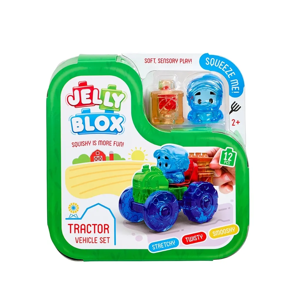 【Jelly Blox】果凍多感積木-拖拉機套組 親子良品(12顆)