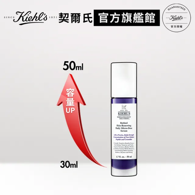 【Kiehl’s 契爾氏】官方直營 A醇三酸極致煥膚嫩肌組(A醇精華50ml+三酸精華30ml)