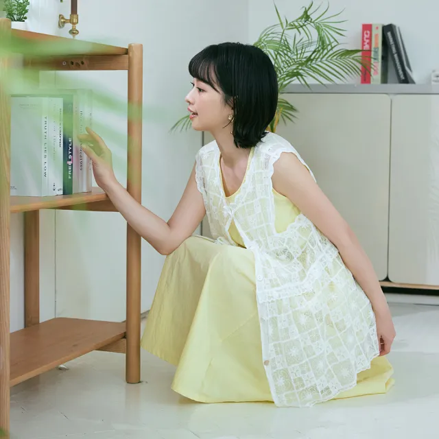 【OB 嚴選】日系透肌感蕾絲開襟外罩背心 《AB21431》 適 S~2L