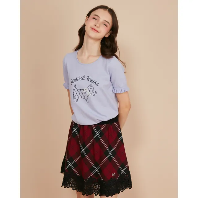 【SCOTTISH HOUSE】甜美狗短袖針織-紫/丈青 CIWB1422