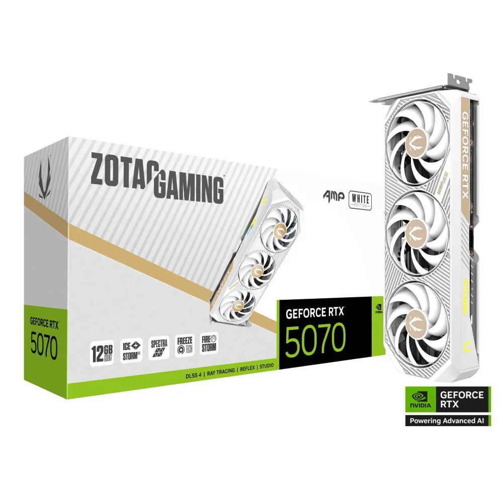 【ZOTAC 索泰】ZOTAC GAMING GeForce RTX 5070 AMP White Edition 顯示卡
