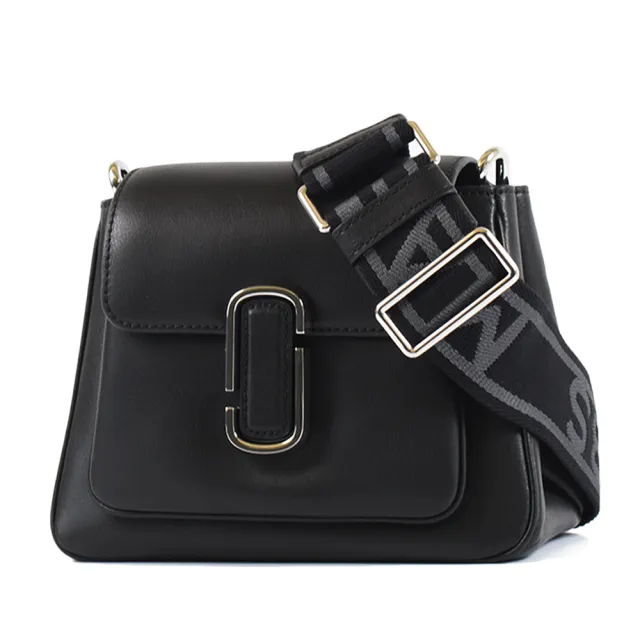 【MARC JACOBS】Chain 專櫃款 雙J LOGO牛皮手提/斜背二用包-黑色/迷你款