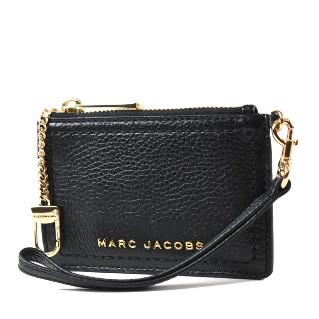 【MARC JACOBS】荔枝紋牛皮手掛證件/鑰匙零錢包-黑色