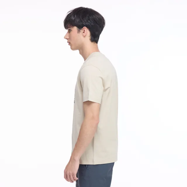 【JEEP】男裝 美式復古雪山印花短袖T恤(卡其色)