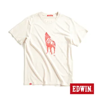 【EDWIN】男女裝 網路獨家↘狼嚎EDWIN短袖T恤(淺卡其)