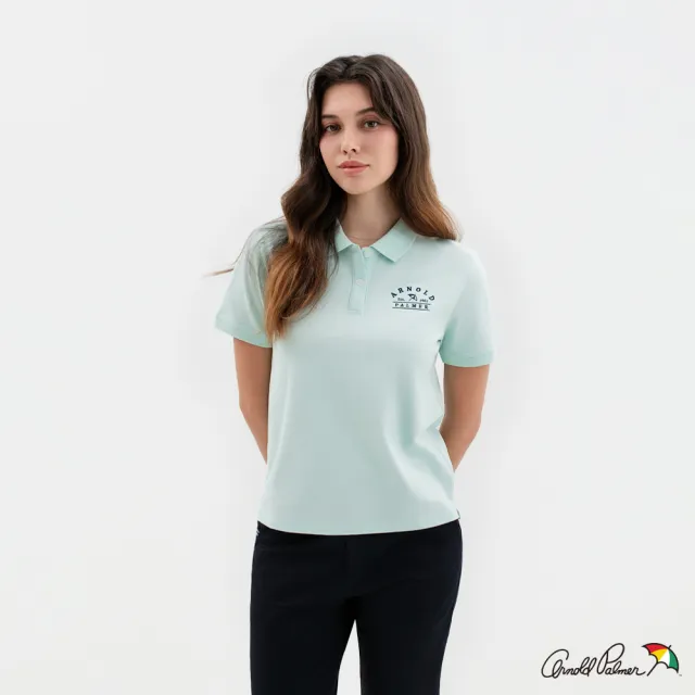 【Arnold Palmer 雨傘】女裝-BOXY短袖POLO衫-淺綠色
