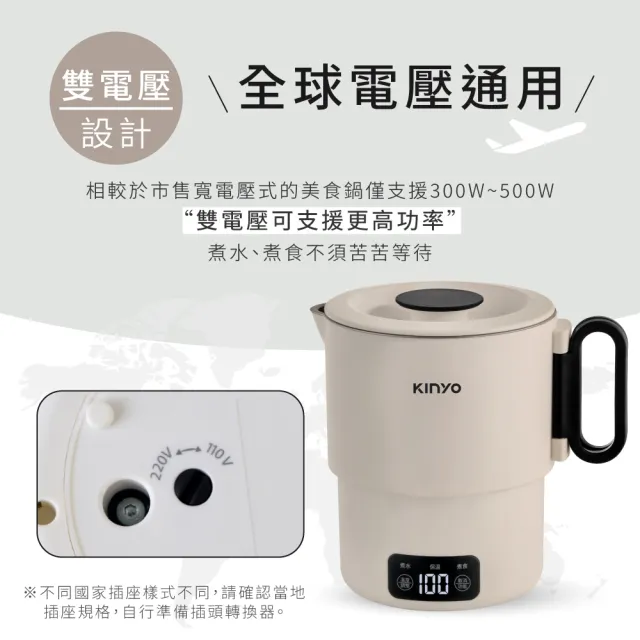 【KINYO】雙電壓電子美食鍋/小圓鍋升級版PLUS(TRFP-E51) 電火鍋 快煮鍋 美食鍋 旅行料理鍋 電煮鍋 泡麵鍋