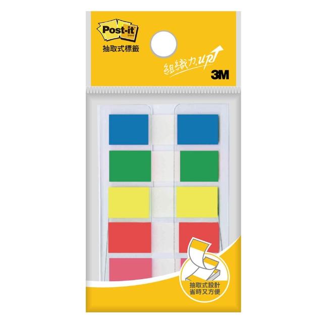 【3M】Post-it利貼可再貼抽取式標籤/683-5CF/12x44mm/20張x5色/包