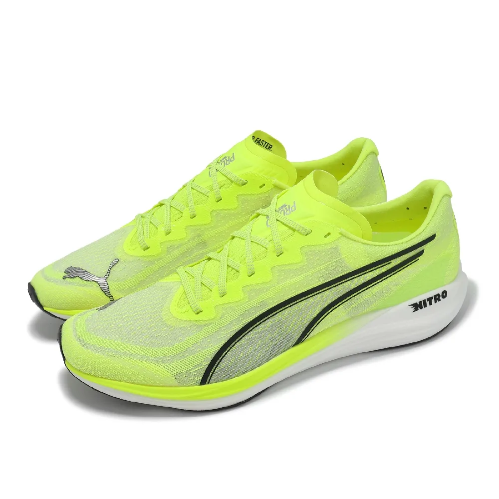 【PUMA】慢跑鞋 Propio Nitro 男鞋 螢光黃 黑 輕量 氮氣中底 運動鞋(311428-03)