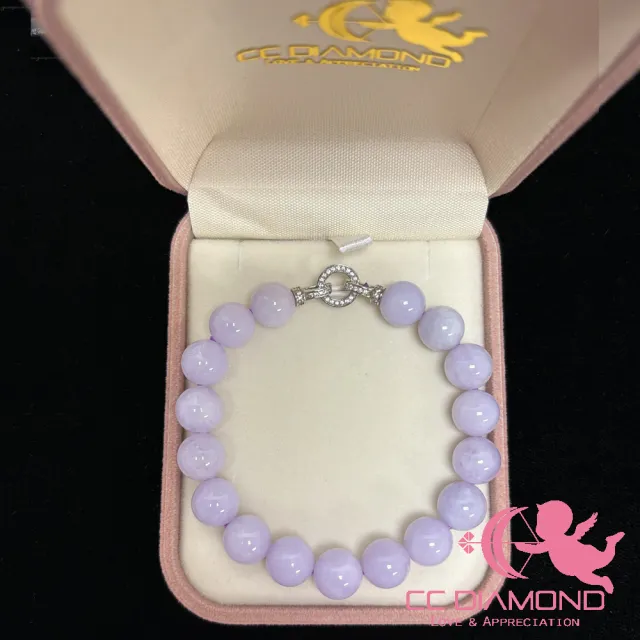 【CC Diamond】天然翡翠A貨 紫羅蘭手串(10-10.5mm)