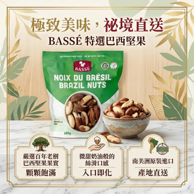 【美式賣場】BASSE 天然巴西堅果 分享包 680g 全素