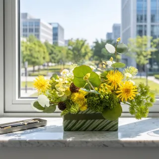 【HUGO DECO 榆果傢飾】辦公室療癒系列 金禾暖陽香氛花禮(入厝禮/開幕/喬遷/送禮/植栽/教師節)