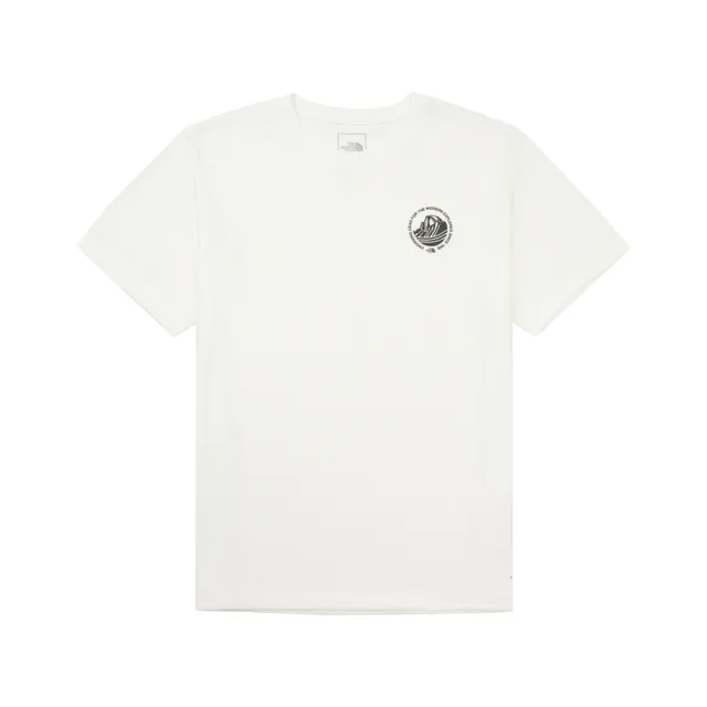 【The North Face】北面男款白色FLASHDRY速乾簡約印花短袖T恤｜8GZVFN4 排汗衫