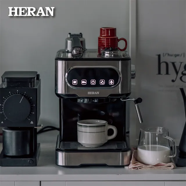 【HERAN 禾聯】LED微電腦觸控半自動義式咖啡機(HCM-15XBE10)