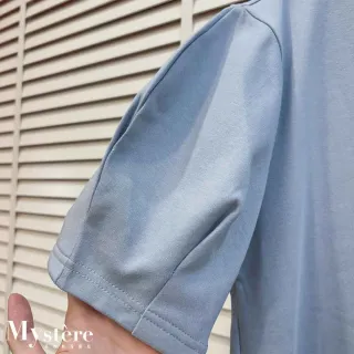 【my stere 我的時尚秘境】立體公主袖別針斜領上衣 兩色可選 澎澎袖上衣 斜肩上衣 造型上衣