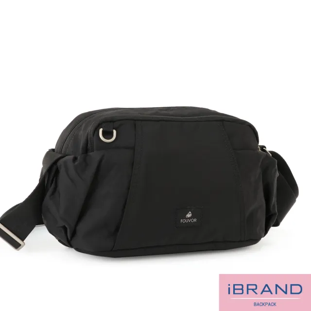 【iBrand】雙11 輕柔LIGHT雙層大口袋側背包 輕量 斜背包(防潑水 多色任選)