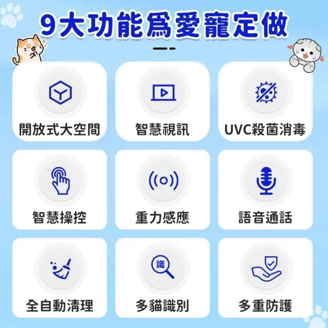 【Familiars魔寵】貓砂機 自動貓砂盆 Q1開放式貓砂機 視訊高配版(視訊語音/殺菌消毒/重力感應/多貓識別)