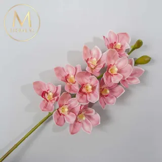 【Floral M】居家輕奢高級蝴蝶蘭公主粉仿真花花材1入組(人造花/仿真花/假花/花藝DIY/裝飾花材)