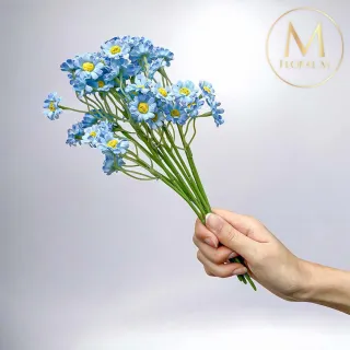 【Floral M】法式野餐洋甘菊高雅藍仿真花花材1入組(人造花/仿真花/假花/花藝DIY/裝飾花材)