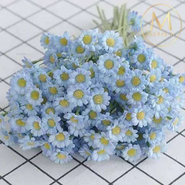 【Floral M】法式野餐洋甘菊高雅藍仿真花花材1入組(人造花/仿真花/假花/花藝DIY/裝飾花材)