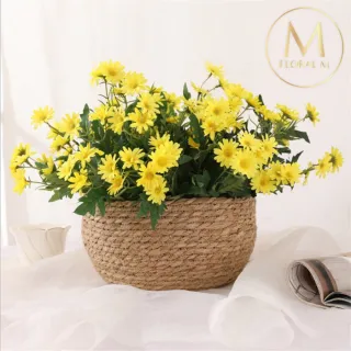【Floral M】英式花園優雅黃小雛菊仿真花花材1入組(人造花/仿真花/假花/花藝DIY/裝飾花材)