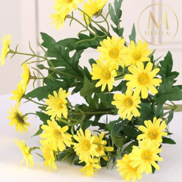 【Floral M】英式花園優雅黃小雛菊仿真花花材1入組(人造花/仿真花/假花/花藝DIY/裝飾花材)