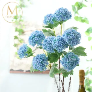 【Floral M】京都夏日繡球碎冰藍仿真花花材1入組(人造花/仿真花/假花/花藝DIY/裝飾花材)