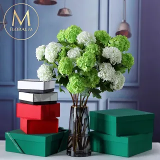 【Floral M】京都夏日繡球開心果綠仿真花花材1入組(人造花/仿真花/假花/花藝DIY/裝飾花材)