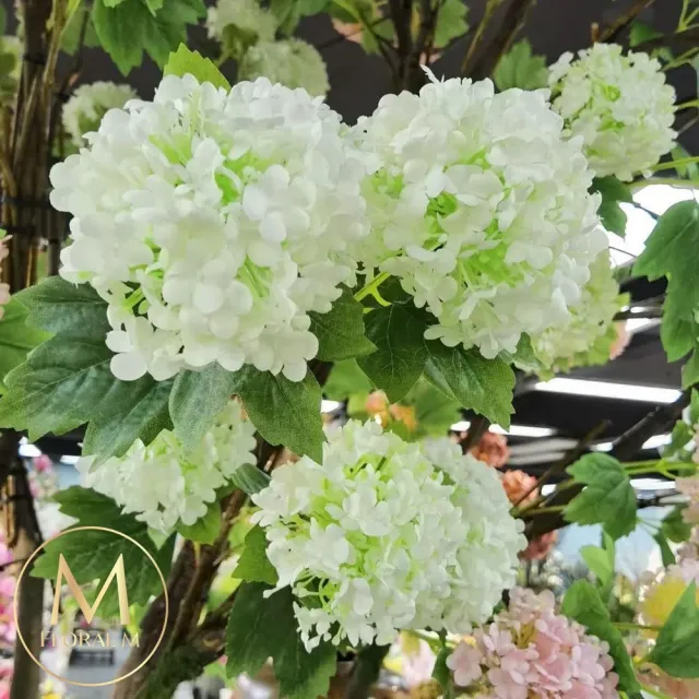 【Floral M】京都夏日繡球高雅白仿真花花材1入組(人造花/仿真花/假花/花藝DIY/裝飾花材)