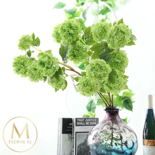 【Floral M】京都夏日繡球高雅白仿真花花材1入組(人造花/仿真花/假花/花藝DIY/裝飾花材)