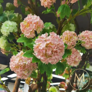 【Floral M】京都夏日繡球夕陽橙仿真花花材1入組(人造花/仿真花/假花/花藝DIY/裝飾花材)