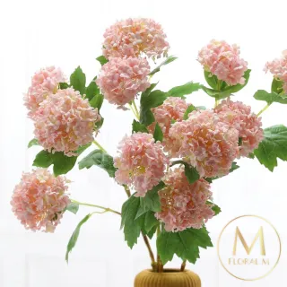 【Floral M】京都夏日繡球夕陽橙仿真花花材1入組(人造花/仿真花/假花/花藝DIY/裝飾花材)
