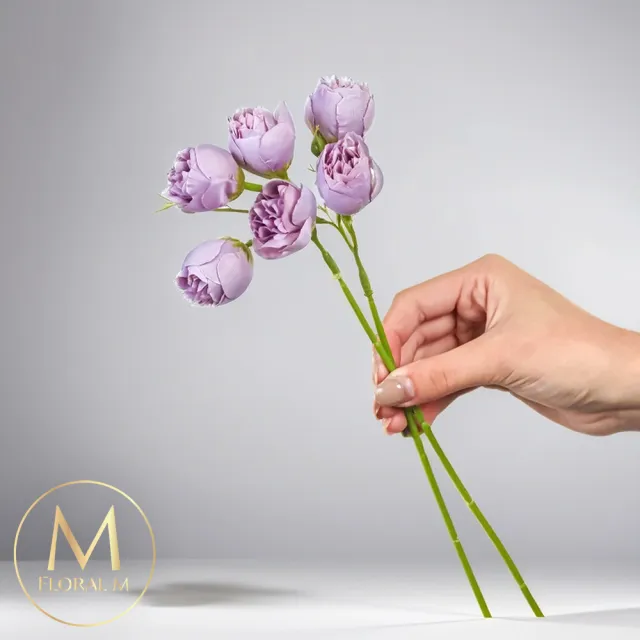 【Floral M】奧斯丁紫色牡丹仿真花花材9入組(人造花/仿真花/假花/花藝DIY/裝飾花材)