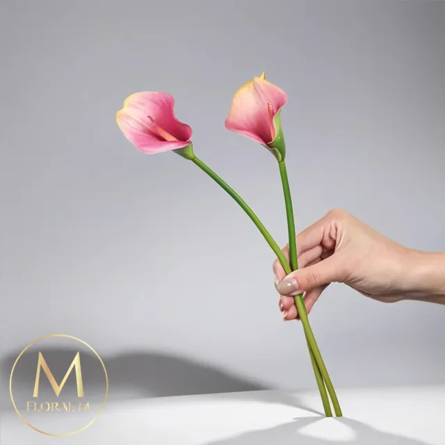 【Floral M】氣質仙女藕紫色海芋仿真花花材5入組(人造花/仿真花/假花/花藝DIY/裝飾花材)