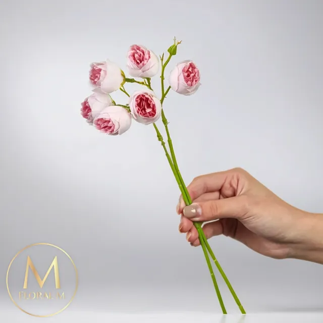【Floral M】奧斯丁漸變粉牡丹仿真花花材9入組(人造花/仿真花/假花/花藝DIY/裝飾花材)