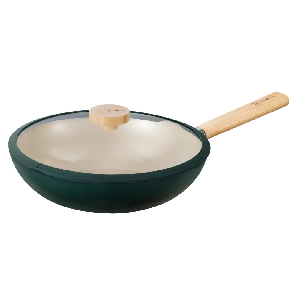【CHEF 掌廚】掌廚 FORETT森林系不沾深煎鍋30cm_附安全玻璃蓋(IH爐可用鍋)