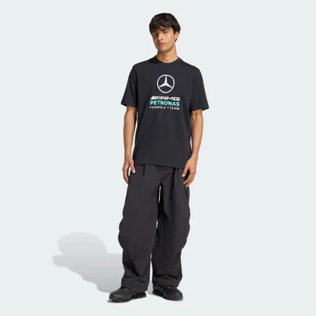 【adidas 愛迪達】Mer Dna Gftee M 男 T恤 運動上衣 休閒短袖 黑 純棉 F1賽車(KE8163)