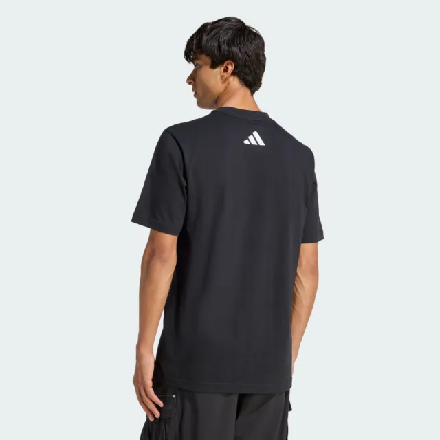 【adidas 愛迪達】Mer Dna Gftee M 男 T恤 運動上衣 休閒短袖 黑 純棉 F1賽車(KE8163)