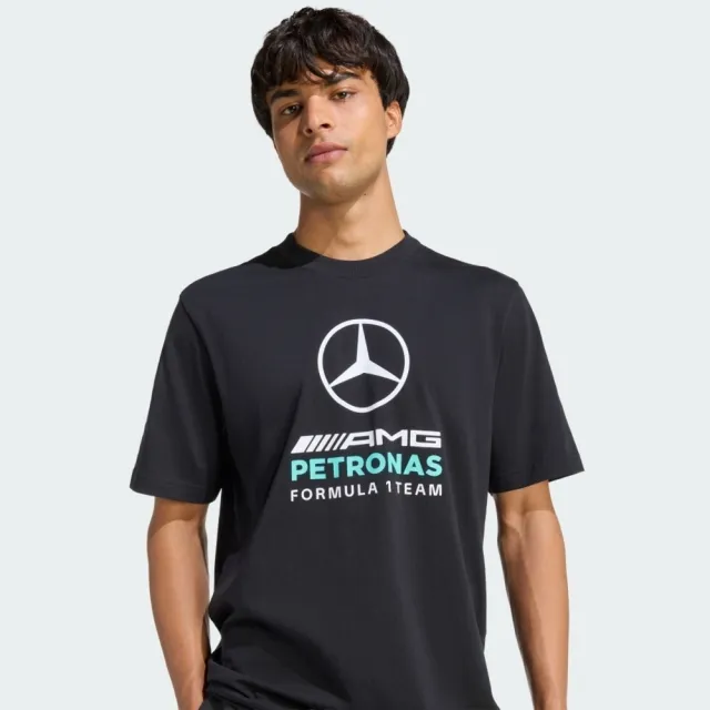 【adidas 愛迪達】Mer Dna Gftee M 男 T恤 運動上衣 休閒短袖 黑 純棉 F1賽車(KE8163)
