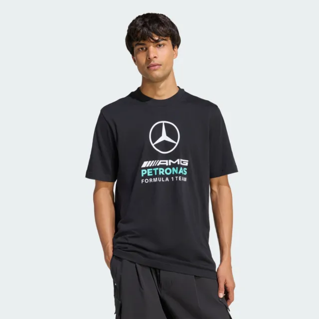 【adidas 愛迪達】Mer Dna Gftee M 男 T恤 運動上衣 休閒短袖 黑 純棉 F1賽車(KE8163)