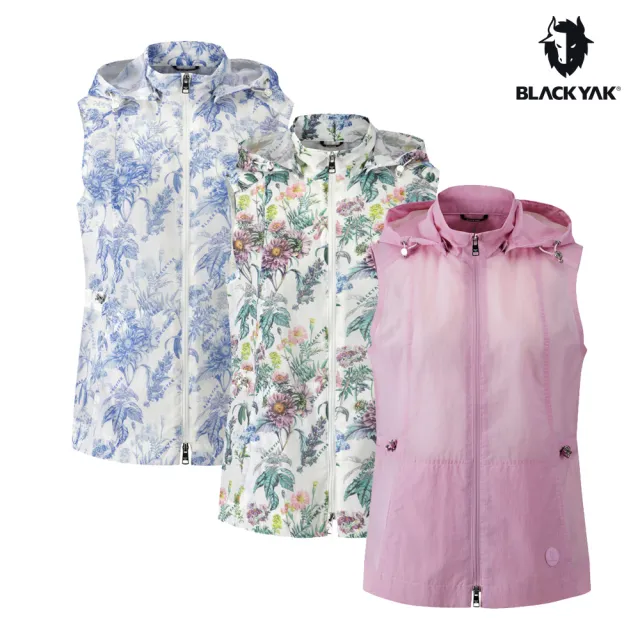 【BLACKYAK】女 MONOMESH背心[三色] 輕薄 透氣 花朵印花 中長版背心 拆兜帽|FB1WV003