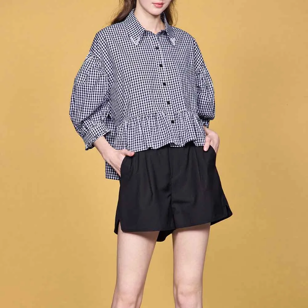 【HONOR 山形屋】出清品 休閒寬鬆側開衩短褲-黑/杏(限定出清)