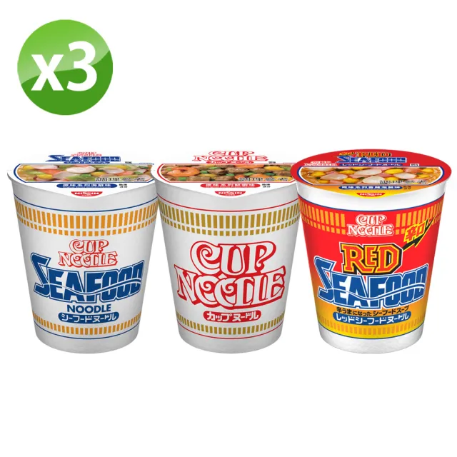 【NISSIN 日清】合味道原味系列杯麵 口味任選 三入組(海鮮味/鮮蝦味/香辣海鮮味 70g-71g)