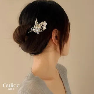 【Gulicc 古莉可】髮釵 優雅搖步 氣質髮簪 流蘇頭飾(7夕情人節 生日 耶誕 髮飾 頭飾  髮簪 中國風 古典)